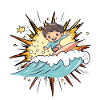 Surfer Surfing Surfboard