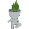 Person-shaped plant pot