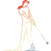 Dessin au trait de golfeuse