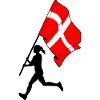 Flag Denmark woman running