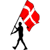 Flag Denmark man walking