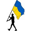 Flag Ukraine man walking