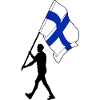 Flag Finland man walking
