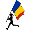 Drapeau Roumanie femme course