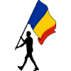Flag Romanian man walking