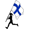 Flag Finland woman running