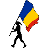 Flag Romania woman walking