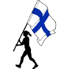 Drapeau Finlande femme marchant