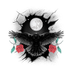 Mystic Raven Crow Roses Halloween