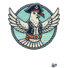 Colombe pirate légendaire avec cache-œil