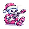 Noël squelette guitariste rocks