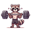 Muscular Raccoon Lifting Weights