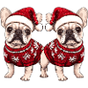 French Buldog Dog Christmas Team