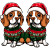 Beagle Dog Christmas Team