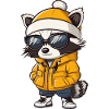 Waschbär Winter