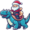 Dinosaur stegosaurus Santa Claus