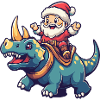 Dinosaure tricératops Père Noël
