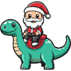 Dinosaurier brontosaurus Weihnachtsmann