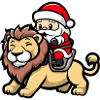 Lion Santa Claus