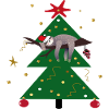 Faultier im Weihnachtsbaum, Merry Christmas
