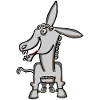 funny donkey with curls