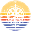 Geocacher Retro Sunset Geocaching