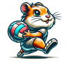 Cute hamster with volleyball