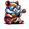 Cool Hamster With Guitar Sunglasses