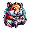 Hamster Mit Videospiel-Controller Illustration