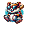 Hamster avec baseball et lunettes