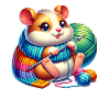 Cute Knitting Hamster Artwork