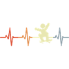 Skateboard Strichmännchen Herzschlag