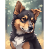 Cute Dog in Anime Style