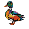 Colorful Geometric Farm Animal Graphic Duck