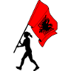Flag Albania woman walking