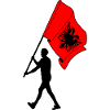 Flag Albania man walking