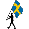 Flag Sweden man walking