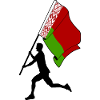 Flag Belarus man running