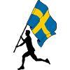 Flag Sweden man running