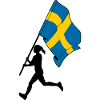 Flag Sweden woman running