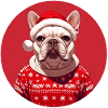 Christmas Motif - White French Bulldog