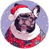 Christmas Motif - Black French Bulldog