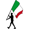 Flag Italy man walking