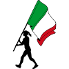 Flag Italy woman walking