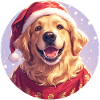 Christmas motif with a Golden Retriever