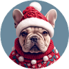 Christmas Motif - Beige French Bulldog