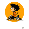 Boy with motorcycle