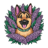 Cute German Shepherd with Lilac