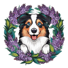 Australian Shepherd Motif with Lilac