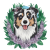 Australian Shepherd Motif with Lilac